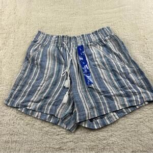 BRIGGS Women's Casual Striped Shorts, Size Large
